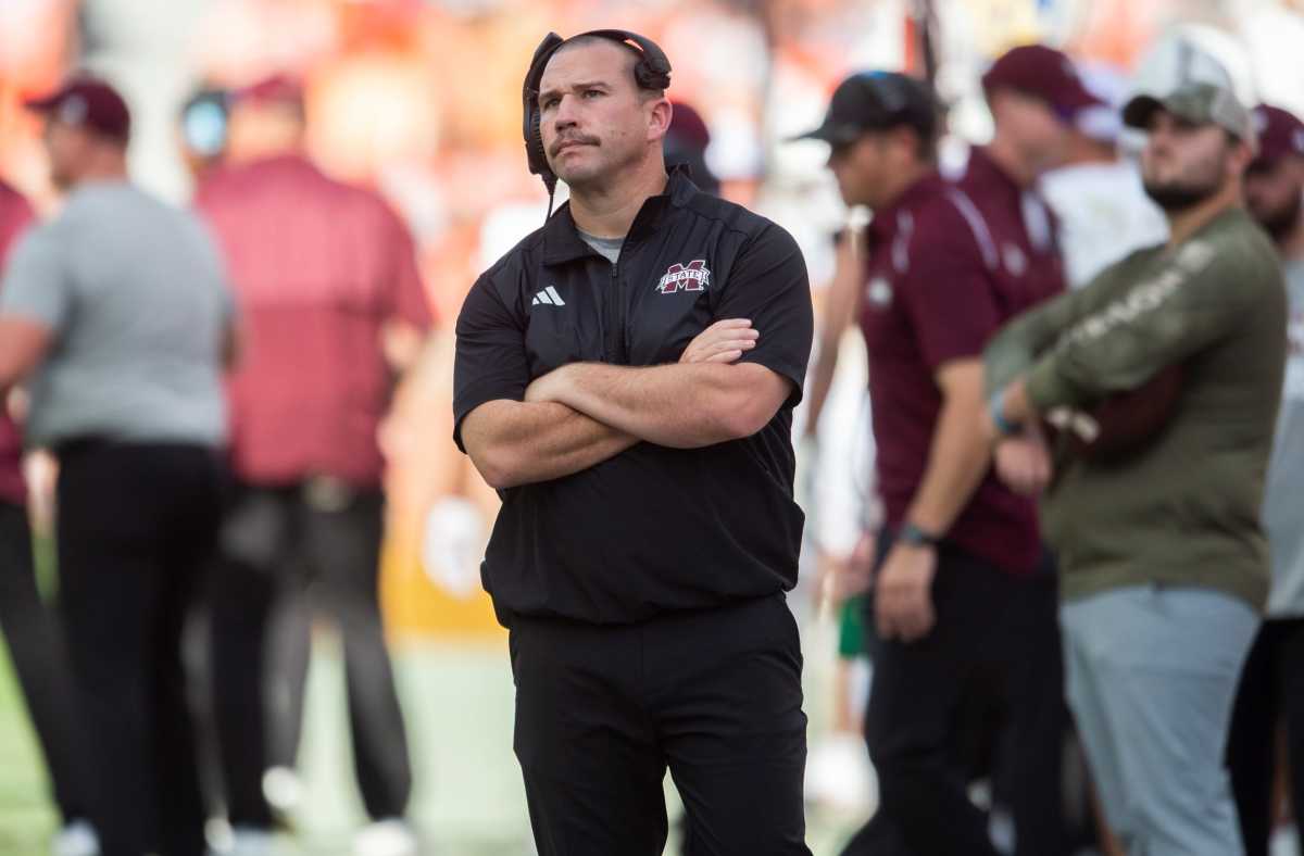 Arnett during Mississippi State’s 27-13 loss to Auburn on Oct. 28, 2023.